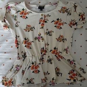 Girls flower peplum top